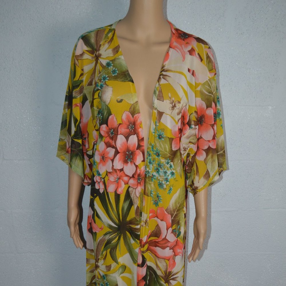 Fashion Nova Floral Lace Bathing Suit Cardigan Style# T30091 Size M